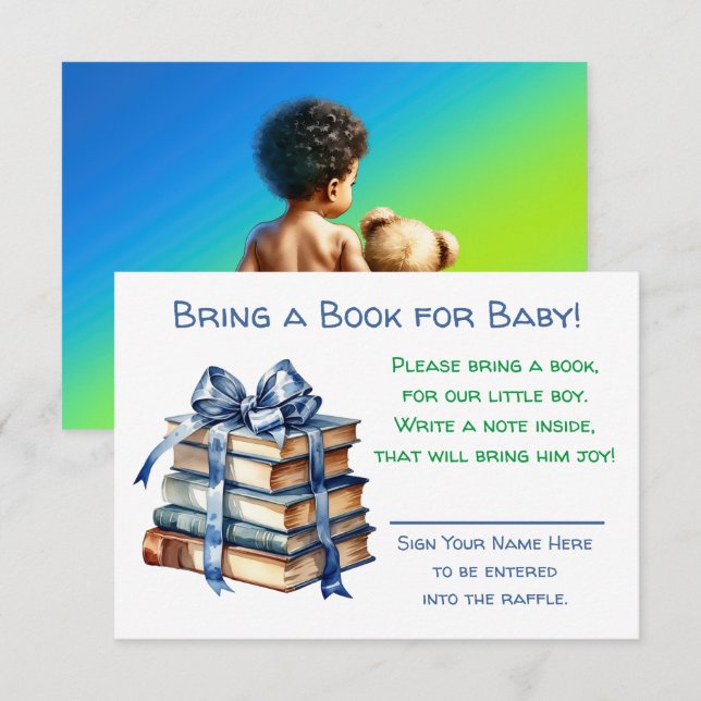 Bring a Book for Baby | Baby Shower  Enclosure Card (Front/Back)