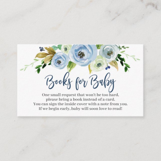 Bring a book for baby boy enclosure card (Front)