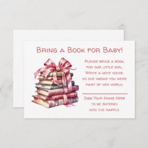 Bring a Book for Baby Girl's Baby Shower Enclosure Card