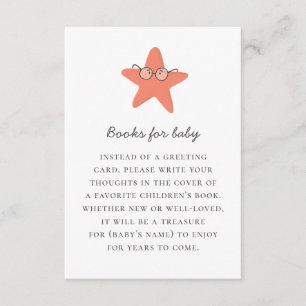Bring a book for baby. Nautical cute starfish Enclosure Card