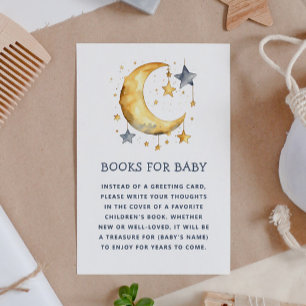 Bring a book for baby request. Cute whimsical moon Enclosure Card