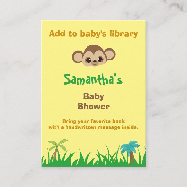 Bring a book for baby safari  Enclosure Card (Front)