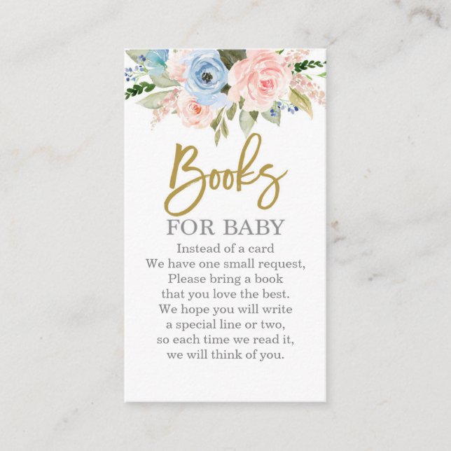 Bring a book gender reveal enclosure card (Front)