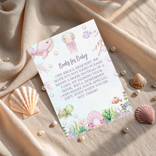 Bring a Book – Pearl Baby Shower Under the Sea Enclosure Card
