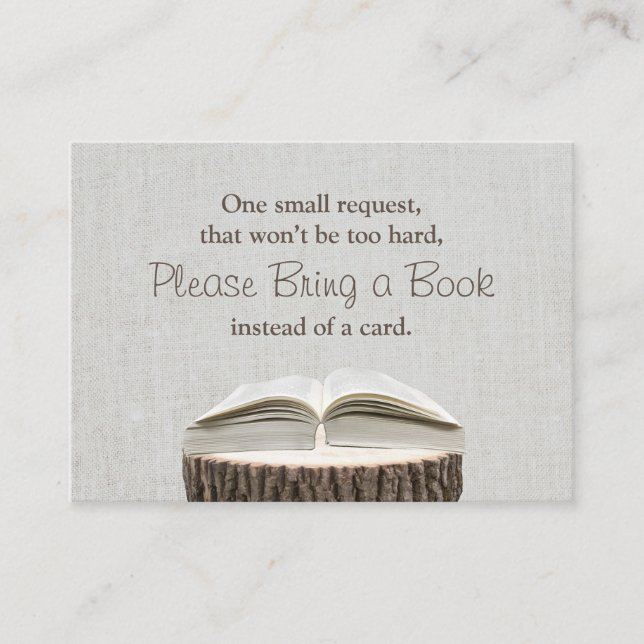 Bring a Book Request Baby Shower Insert (Front)
