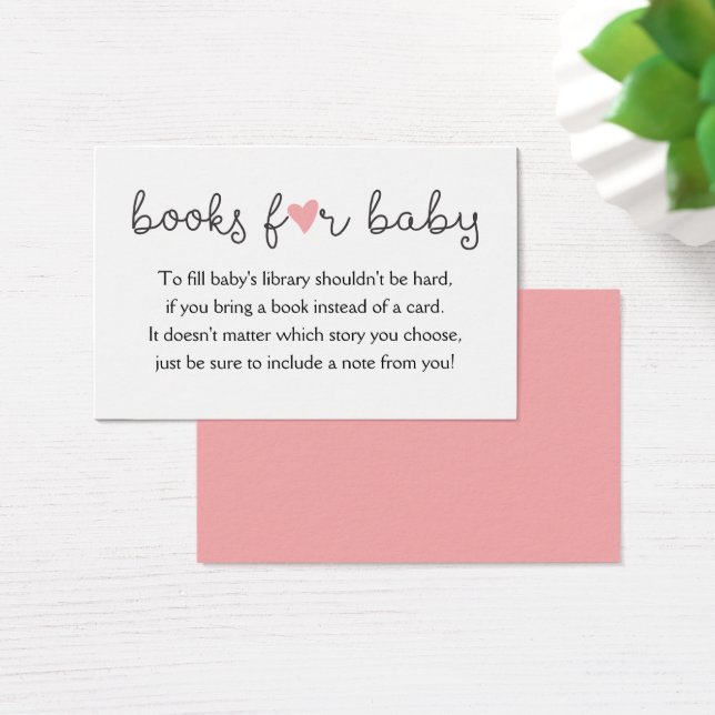 Bring a Book Request Card Baby Girl Shower Pink (Desk)