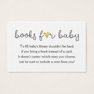 Bring a Book Request Card Baby Shower Gold Foil