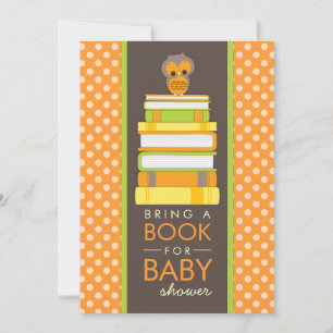 Bring A Book Sweet Owl Baby Shower Invitation