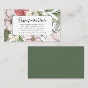 Bring a Recipe Summer & Fall Flowers Bridal Shower Enclosure Card
