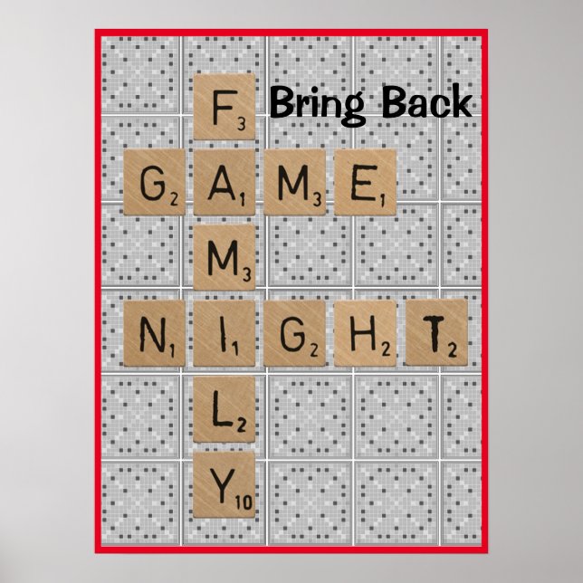 Bring Back Family Game Night Poster (Front)