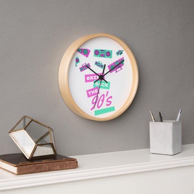 Bring Back The 90s Nostalgia Design | Retro 90s  Clock (Office)