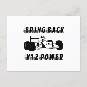 Bring back V12 power Race Car Silhouette Postcard