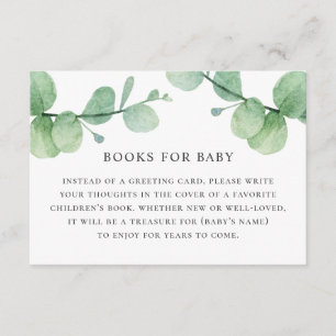 Bring book for baby request. Watercolor eucalyptus Enclosure Card
