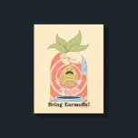 "Bring Earmuffs!" Screaming Mandrake Graphic Canvas Print<br><div class="desc">Add a dose of magical humor to your collection with this playful “Bring Earmuffs!” design. Featuring a hand holding a mandrake mid-pull — roots wriggling and mouth wide open — this bold illustration captures one of the most unforgettable lessons from Herbology class. With its vintage-inspired color palette and retro poster-style...</div>
