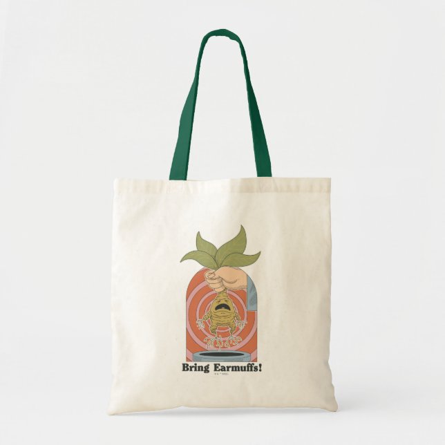 "Bring Earmuffs!" Screaming Mandrake Graphic Tote Bag (Front)