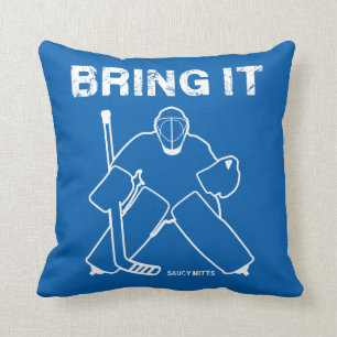 Bring It Hockey Goalie Reversible Throw Pillow