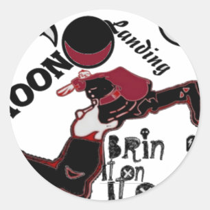 Bring It On – Playful Christmas & Space Mashup Classic Round Sticker