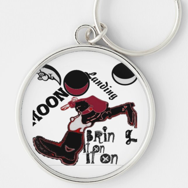 Bring It On – Playful Christmas & Space Mashup Keychain (Front)