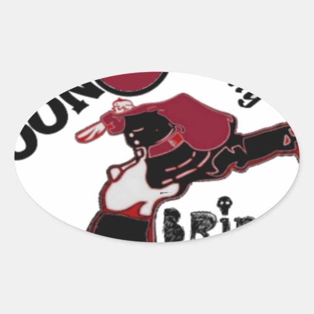 Bring It On – Playful Christmas & Space Mashup Oval Sticker (Front)