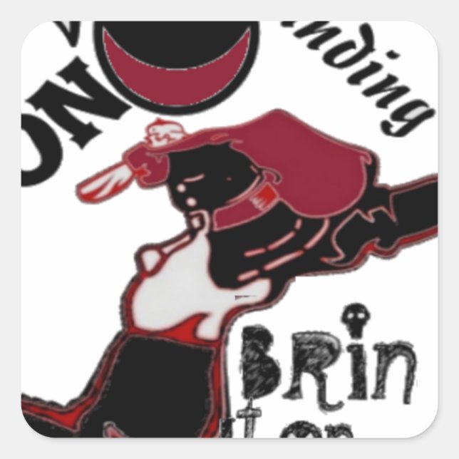 Bring It On – Playful Christmas & Space Mashup Square Sticker (Front)