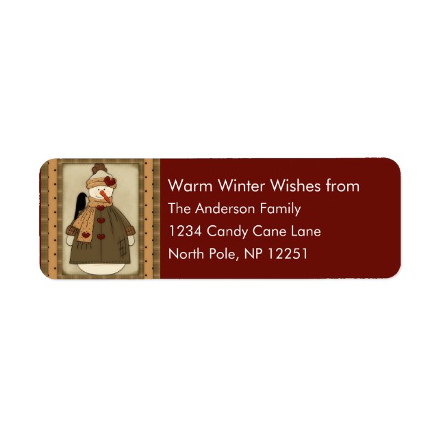 Bring it On Snowgirl Return Address Labels 2 (Front)