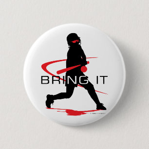 Bring it Red Batter Softball 2 Inch Round Button