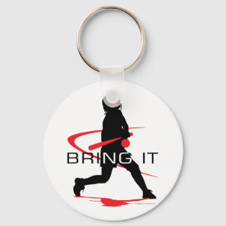 Bring it Red Batter Softball Keychain