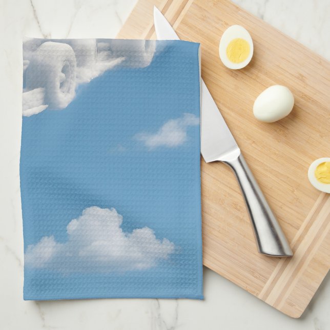 Bring me blue sky and fluffy white clouds whims kitchen towel (Quarter Fold)
