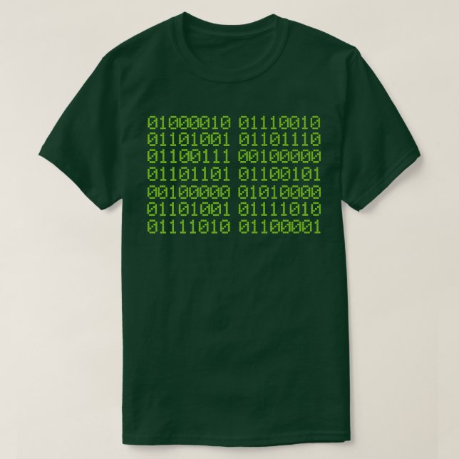 BRING ME PIZZA In Binary Code for gamer and progra T-Shirt (Design Front)