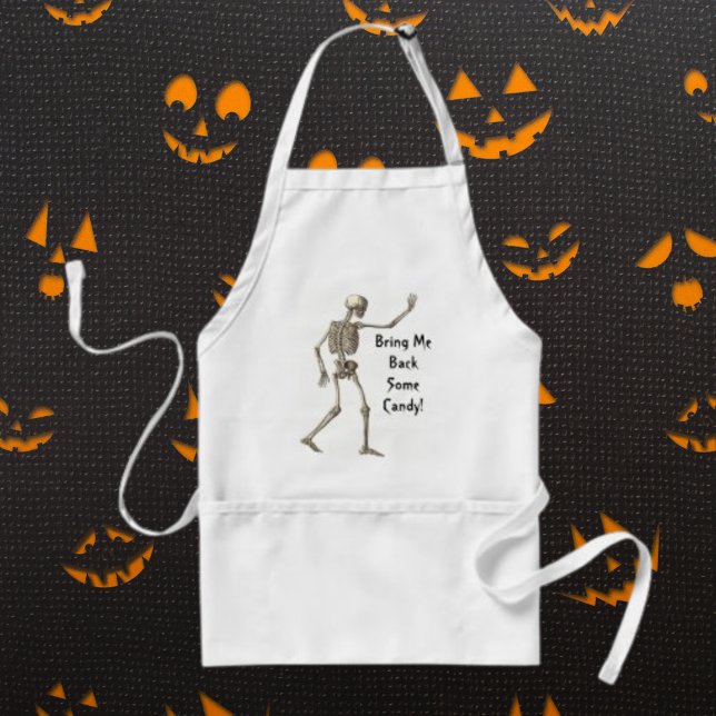Bring Me Some Candy Skeleton Halloween Apron (Bring Me Some Candy Skeleton Halloween Apron)