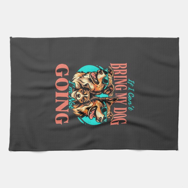 Bring My Dog Retro Dog Lover Kitchen Towel (Horizontal)