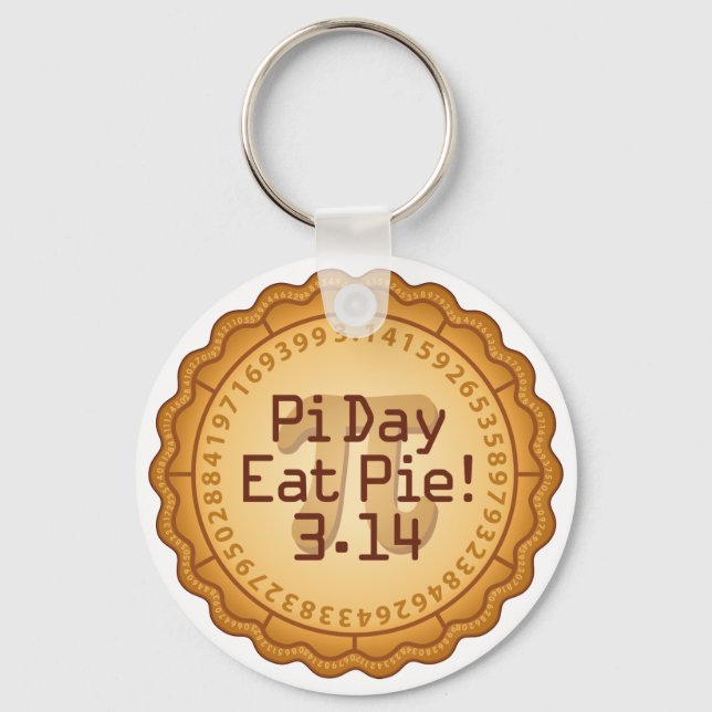 Bring Pie for Pi Day Keychain (Front)