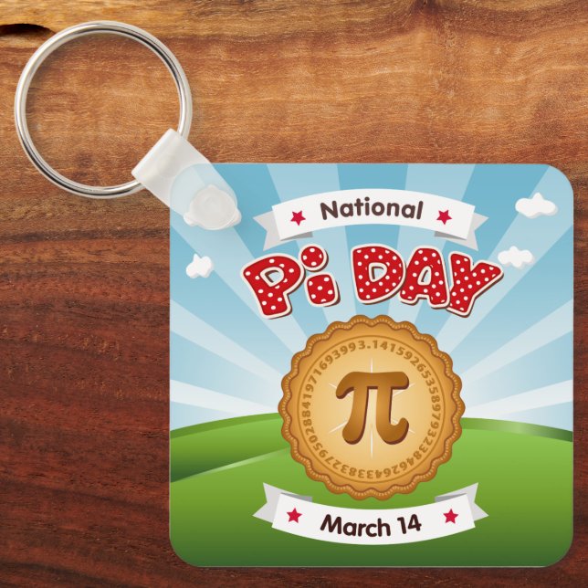Bring PIE for Pi Day Keychain (Front)