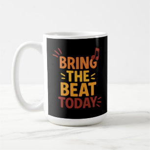 Bring the Beat Today Colourful Retro Music Coffee Mug