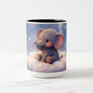 Bring the elephant and midnight stars, two tone fo Two-Tone coffee mug
