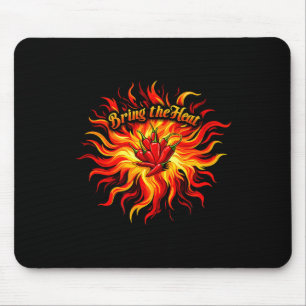 Bring the heat spicy chili pepper flame hot food mouse pad