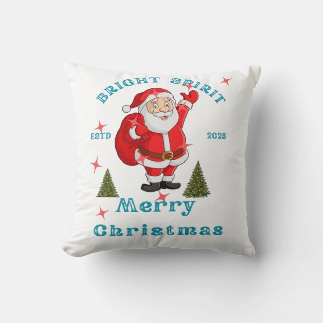Bring the holiday cheer to life with Santa design  Throw Pillow (Front)