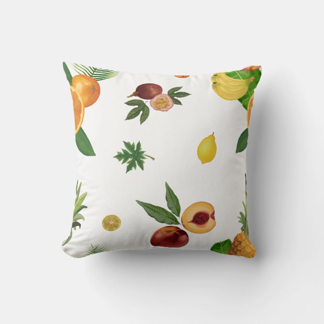 Bring the Orchard Indoors: Stylish Fruit Pattern  Throw Pillow (Front)
