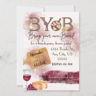 Bring Your Own Board Charcuterie Party Invitation