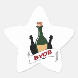 BRING YOUR OWN BOOZE STAR STICKER