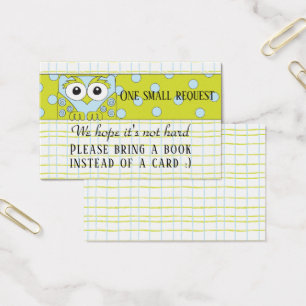 BringABook "Owl/Blue" Insert Card/Personalize