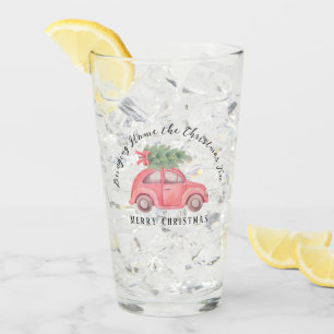 Bringing Home The Christmas Tree Glass Tumbler