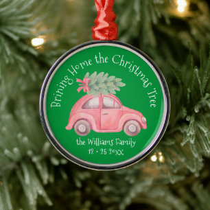 Bringing Home the Christmas Tree Premium Ornament