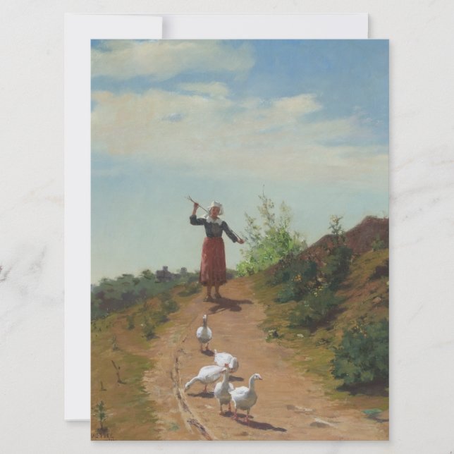 Bringing Home the Flock of Geese (by Paul Peel) Card (Front)