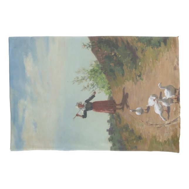 Bringing Home the Flock of Geese (by Paul Peel) Pillowcase (Front-Left)