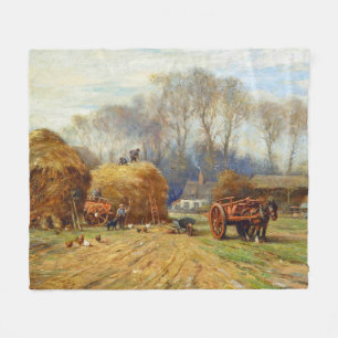 Bringing Home the Hay Farm Life William Blacklock Fleece Blanket