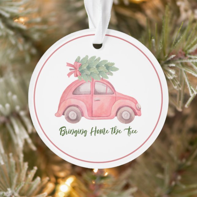 Bringing Home the Tree, Acrylic Ornament (Tree)