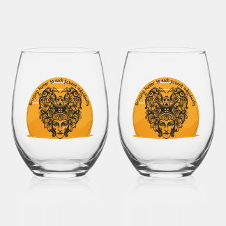 Bringing humour to each patient individually stemless wine glass