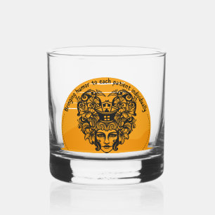 Bringing humour to each patient individually whiskey glass