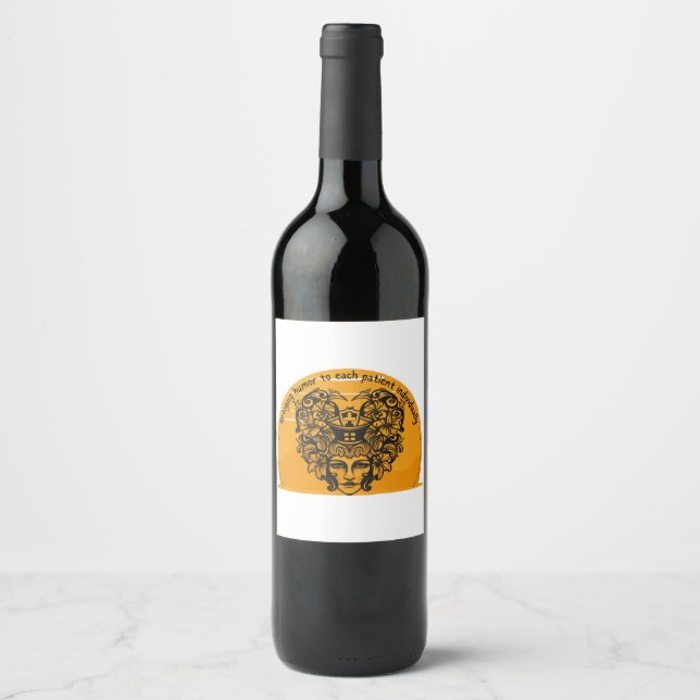 Bringing humour to each patient individually wine label (Front)